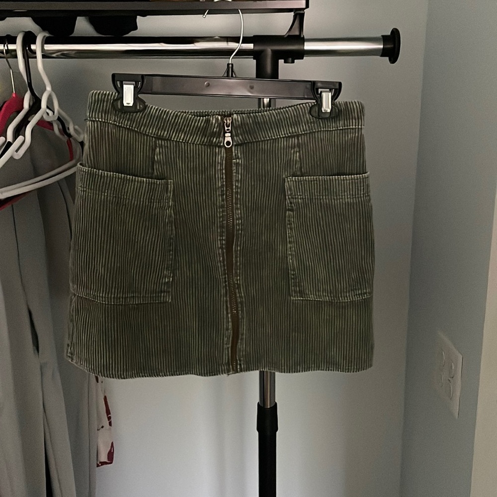 Corduroy olive green skirt